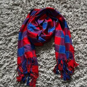 Hollister red plaid y2k scarf